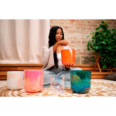 MEINL Sonic Energy 7.5" Essence Crystal Singing Bowl, Lotus Pink, G3, Throat Chakra Regular image 7