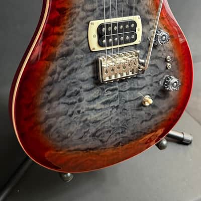 PRS SE Custom 24-08 Quilt Top Electric Guitar Charcoal Cherry Burst w/ Gig Bag image 3