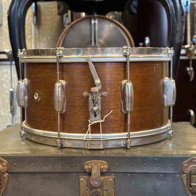 VINTAGE 1960's Slingerland 7x14 Radio King Student Model Snare Drum in Natural Mahogany image 2