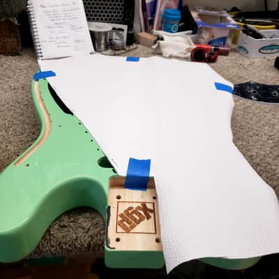 Custom Designed & Crafted - Surf Green Tele Thinline style/African Turquoise Stones - RSG Serial #058 2024 image 17
