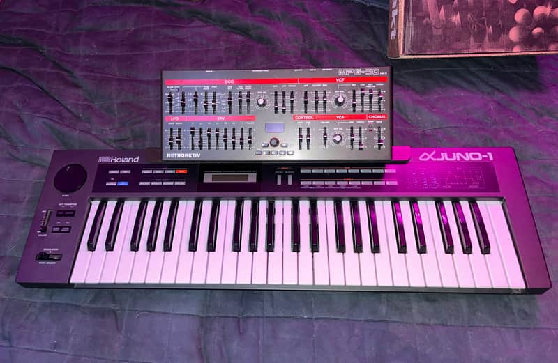 RARE Roland Alpha Juno-1 Analog Synth (w/ Case) + Retroaktiv MPG-50 Programmer + Soundbank image 1