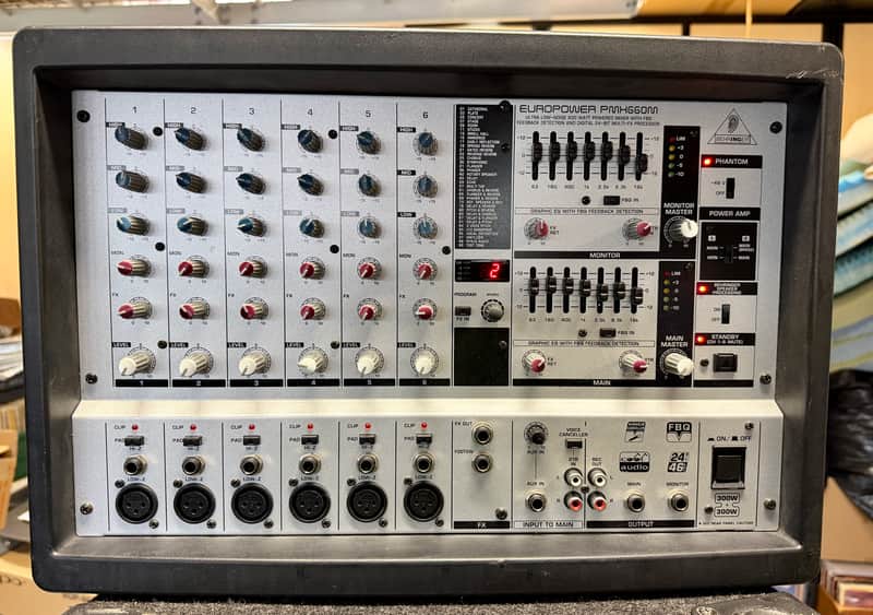 Behringer Europower PMH660M Ultra Low Noise 600 Watt Powered Mixer; Tested image 1