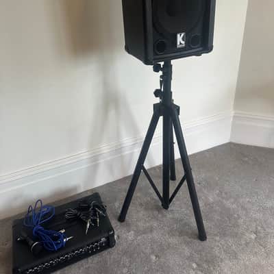 Kustom KPM4060 4-Channel Mixer Amplifier (60W) with Kustom Speakers + Stands, Microphone and Cables - PA System Package image 2