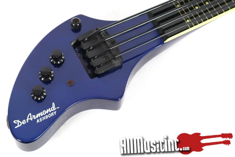 DeArmond Ashbory Blue Trave Electric Bass Guitar w/ Gig Bag image 1