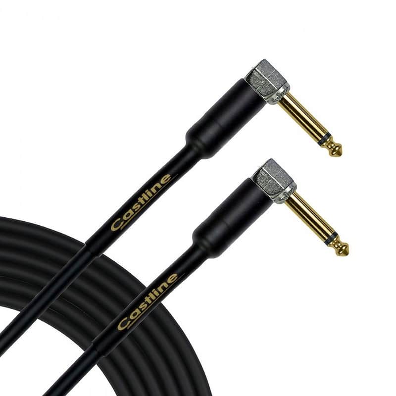6 Ft Castline Gold Guitar 1/4" TS Right Angle to 1/4" TS Right Angle Unbalanced Cable Mogami 2524 image 1