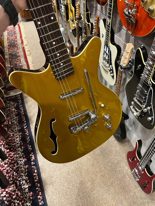 Danelectro Fifty Niner Semi-Hollow Electric Guitar - Gold Top - With Les Trem image 1