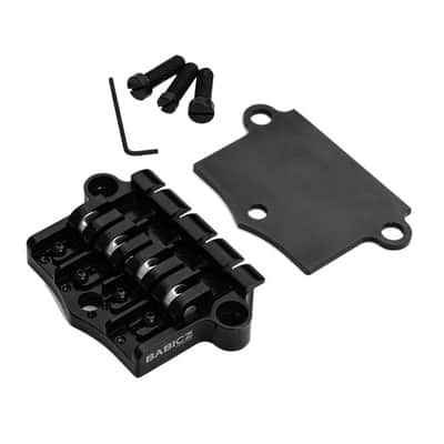 Babicz Full Contact Hardware ORIGINAL SERIES FCH 3PT BASS BRIDGE, 4 String W/SHIM, black image 2