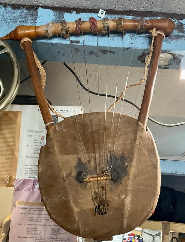 Handmade 7 String Nyatiti Plucked Bowl Yoke (African) Lute image 1