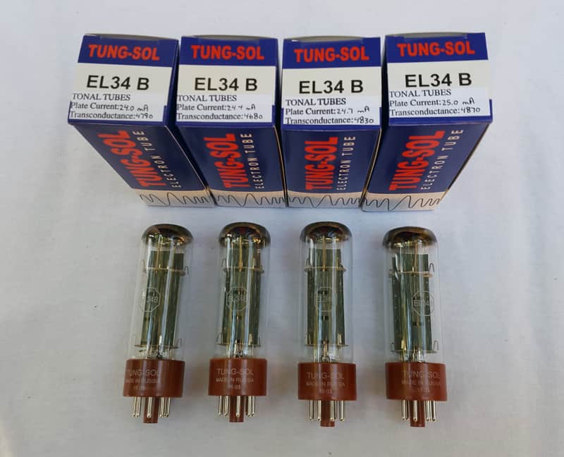 New 4x TungSol EL34B / EL34 | Matched Quad / Quartet / Four Tubes | Free Ship image 1