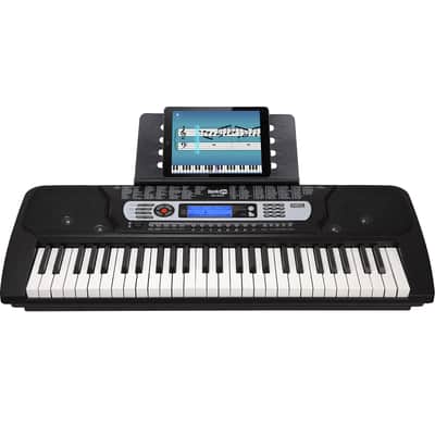 RockJam RJ654 54-Key Black Keyboard Piano with Power Supply, Sheet Music Stand, and Piano Note Stickers image 2