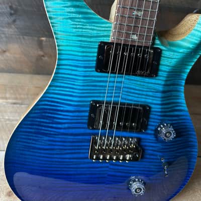 PRS Wood Library Custom 24 Blue Fade 10 Top Brazilian Rosewood Fretboard 58/15lt Korina Back 411447 image 6