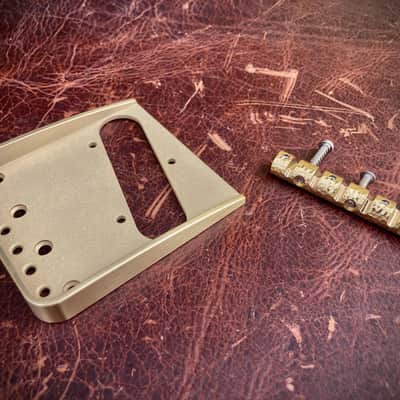 Van Dyke-Harms Brass Telecaster Bridge and Monolithic Saddle Combo-Vintage Spec Mounting 2025 - Brass image 3