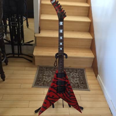 ESP/Edwards Kerry King King V 1996 Red/Black/Gray Snake Crackle