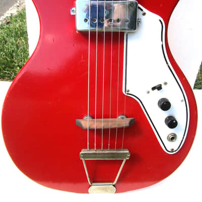 Valco Tosca Guitar, 1960's, Red Finish, Kluson Tuners, Kay Case image 4
