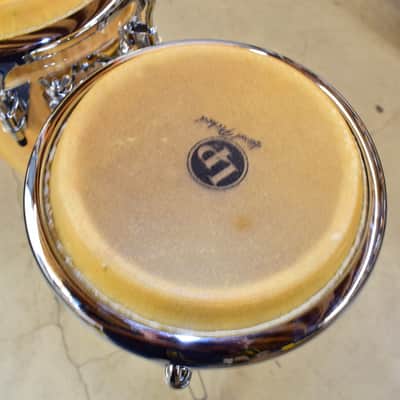 LP Junior Wood Congas with Chrome Hardware and Stand, Natural image 8
