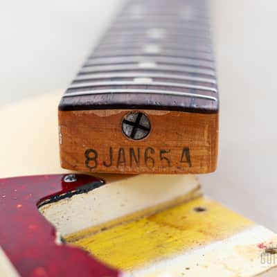 1965 Fender Mustang Vintage Offset Guitar Olympic White w/ Case image 17