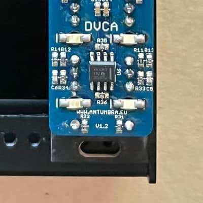 Antumbra DVCA - Dual VCA in 4HP - Micro Mutable Instruments (2ch) Veils - Black Eurorack Module image 2