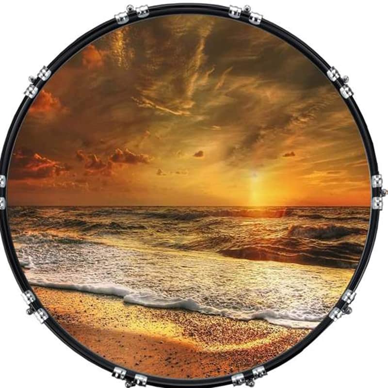 Custom Graphical 22" Kick Bass Drum Head Skin -Sunset 4 image 1