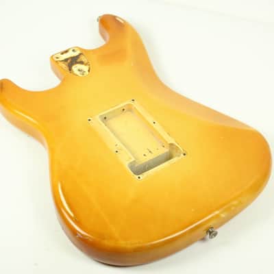 1973 Fender Stratocaster Body Olympic White 4.5lbs Nicotine Yellow 1970's Vintage Strat image 4