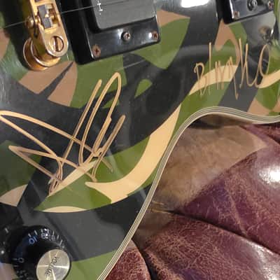 Zakk Wylde Les Paul Custom Camo Bullsye 50th Anniversary Black Sabbath Artist Signed Guitar image 8