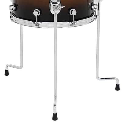 DW Design Series Maple Floor Tom, 12x14, Tobacco Burst Gloss Lacquer w/Chrome Hardware (DDLG1214TTTB) image 1