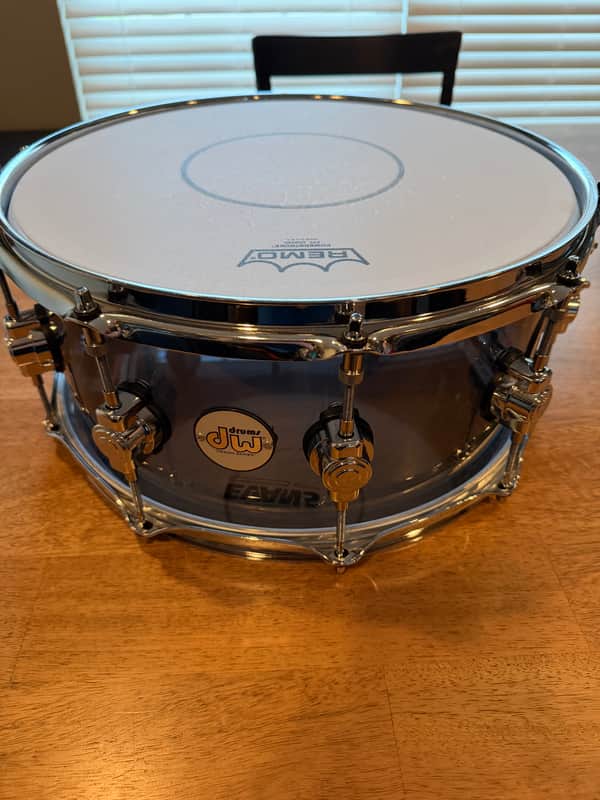 DW Design Series Acrylic 6.5x14" Snare Drum- Smoke Glass image 1