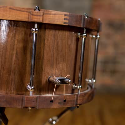 HHG Drums 14x7 Walnut Stave Snare With Wood Hoops, Semi Gloss Lacquer image 5