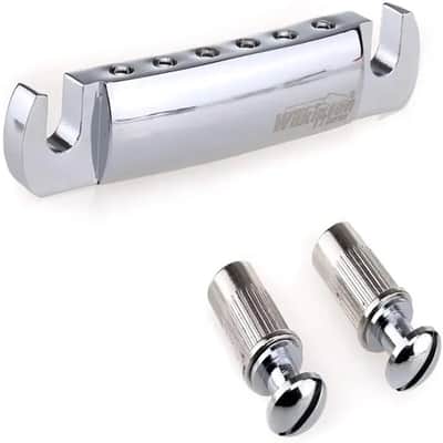 Wilkinson WOGT1 & WOGB2 Tune-O-Matic Bridge for LP Guitar (Bridge & Tailpiece) - Chrome (Fast Free US Shipping!) image 3