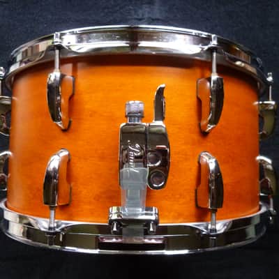 Double A drums 7.5x14" custom snare drum, pearl masters custom extra shell in amber burnish finish w/ video image 3