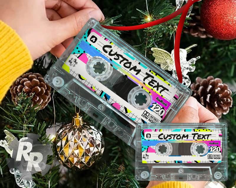 Cassette Tape Ornament, 80's (Customizable Text!) image 1