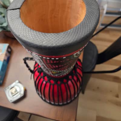 Djembe hand drum 20x10 - Red image 3