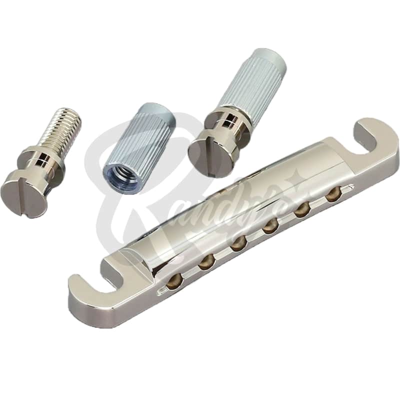 Gotoh Lightweight Stop Bar Tailpiece w/ Studs & Anchors (Aluminum) - Fits Gibson® & Epiphone®-Nickel image 1
