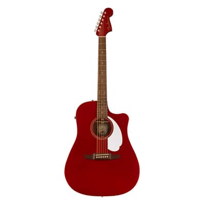 Used Fender Redondo Player A/E Guitar - Candy Apple Red w/ Walnut FB image 2