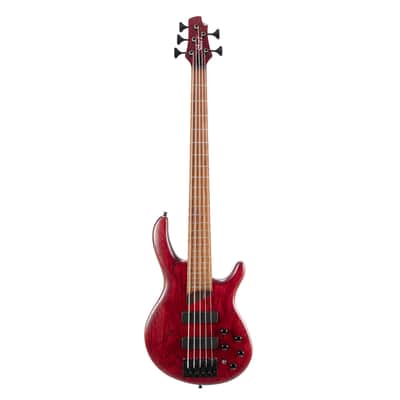 Cort B5ELEMENTOPBR Bolt-On Construction Mahogany Body 5Pcs Walnut & Panga Panga 5-String Bass Guitar image 1