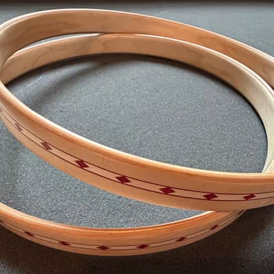 Craviotto 10" Wood Hoops with Red Inlay image 1