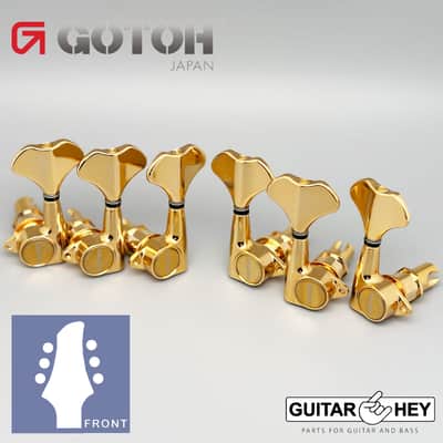 NEW Gotoh GB707 6-Strings Bass Machine Heads Tuners Set w/ Screws - 3x3 - GOLD