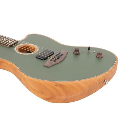 Fender Acoustasonic Player Jazzmaster Acoustic-Electric - Antique Olive image 7