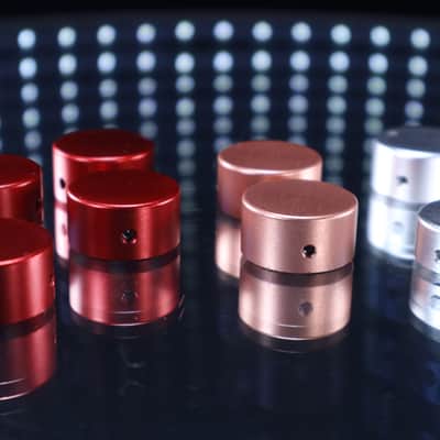 (8) Pedal Switch Toppers — (2) Silver — (2) Rose Good — (4) Red image 2
