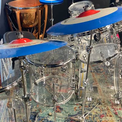 Zak Starkey's The WHO, 2010 Super Bowl Halftime Show, DW-Zildjian Custom Clear Acrylic Complete Drum Set. Authenticated! image 13