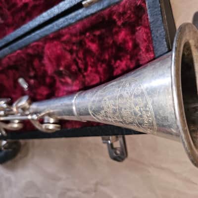 Elkhart Cavalier metal clarinet, USA, Silver-finish with case, functional, complete image 9