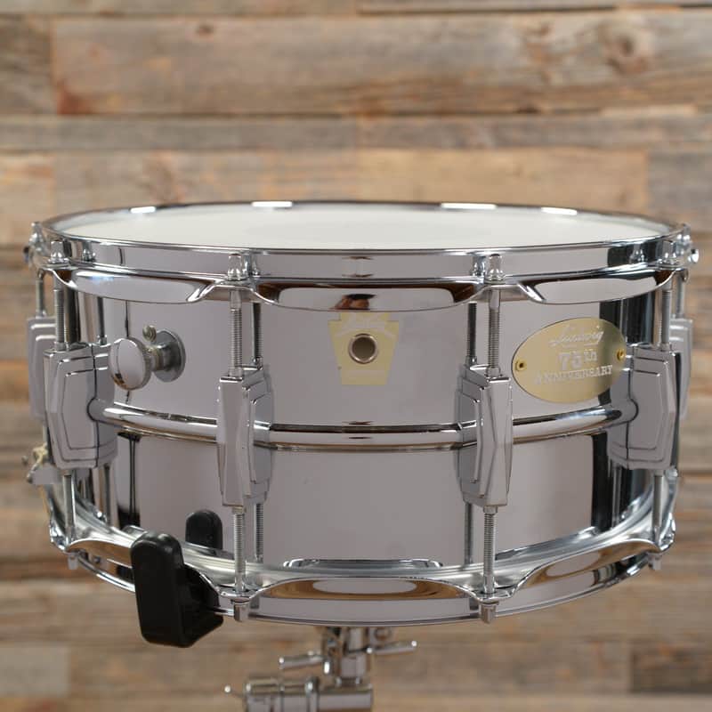 Ludwig No. 402 Supraphonic 6.5x14" Aluminum Snare Drum with Large Chicago Keystone Badge 1984 image 4