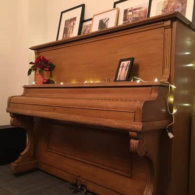 Jacob Doll & Sons Upright Piano 1913 Light Brown (worn) image 1