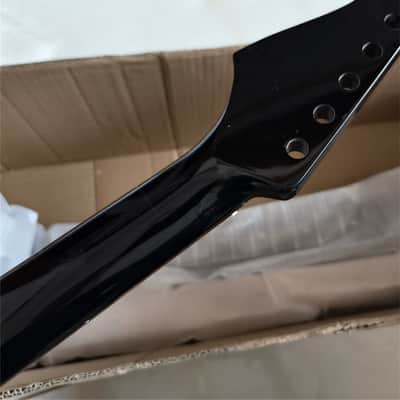 Fretless Electric guitar neck part 22 Fret 25.5 Inch Rosewood Black Gloss image 5