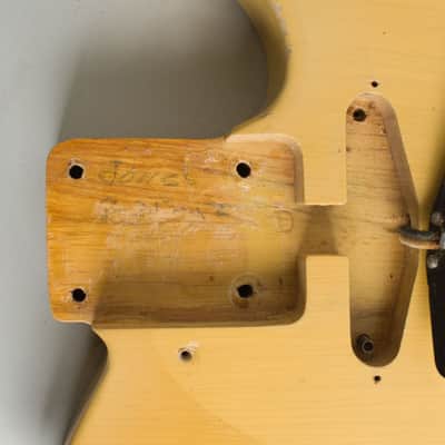Fender Telecaster Solid Body Electric Guitar (1952), ser. #0691, original brown hard shell case. image 21