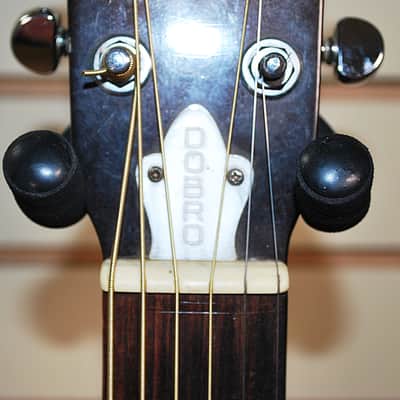 1995 Dobro USA DM-33H DM33H Chromed Brass Resonator Round Neck Guitar w Etched Hawaiian Motif Excellent Condition w OHSC and Booklet. image 7