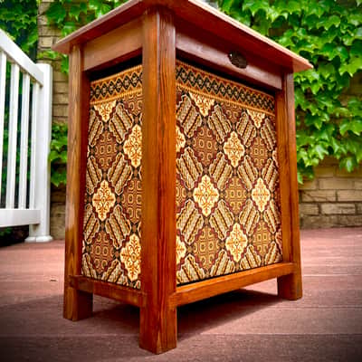 Rotary Connection Loaded 1x12 pine/plywood closed/semi open/open optional guitar speaker cabinet! Great sounding vintage Pyle inside. Handmade. Unique vintage styling and grill cloth. Switch craft jack. 2026 - Wood image 2