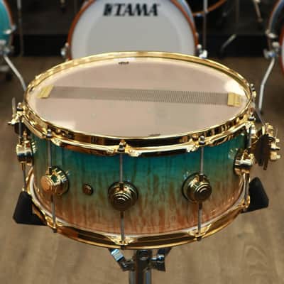 DW Collector's Exotic 6.5x14" w/ Gold Hardware (Natural To Candy Regal Fade Over Quilted Maple) image 10