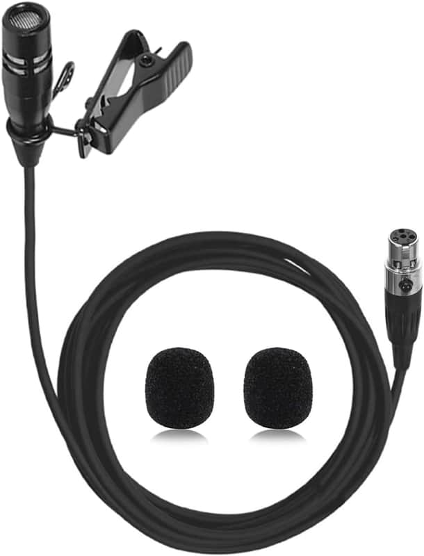 Lavalier Lapel Microphone Unidirectional Condenser Super Cardioid Mic Compatible with Wireless Bodypack Transmitter System with Mini XLR 4 Pin TA4F Plug image 1