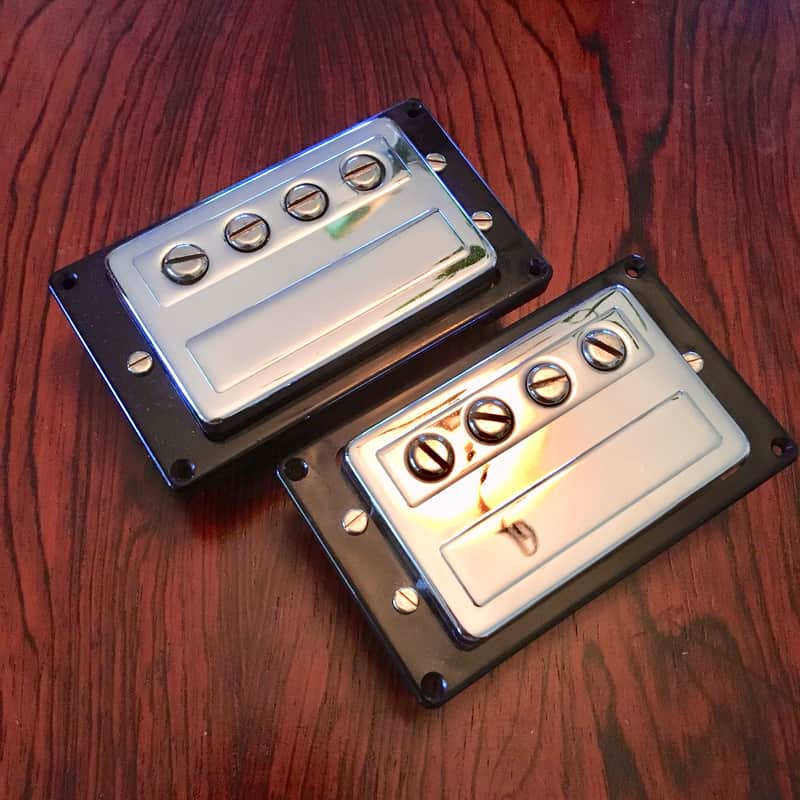 PAIR -Guild Bass humbucker pickups  1972 1973 Chrome original vintage usa js-2 starfire sb jetstar image 1