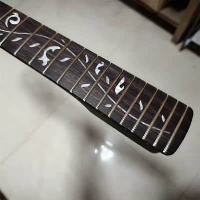 Matte Black Guitar Strat Style Maple Neck, Rosewood 22 Frets Fingerboard, Tree of Life Inlay image 5